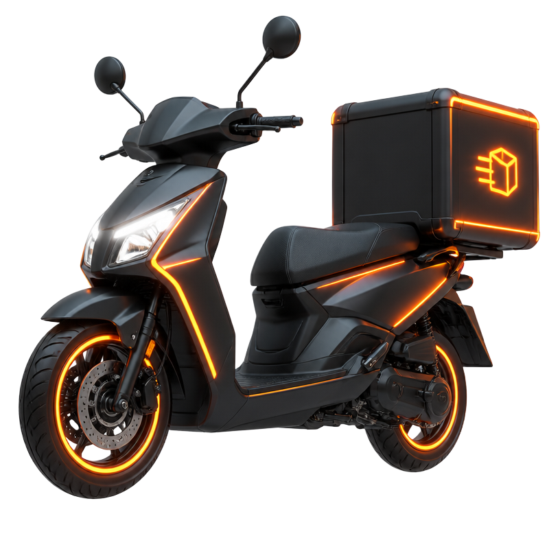 Ícone 3D de moto de entrega